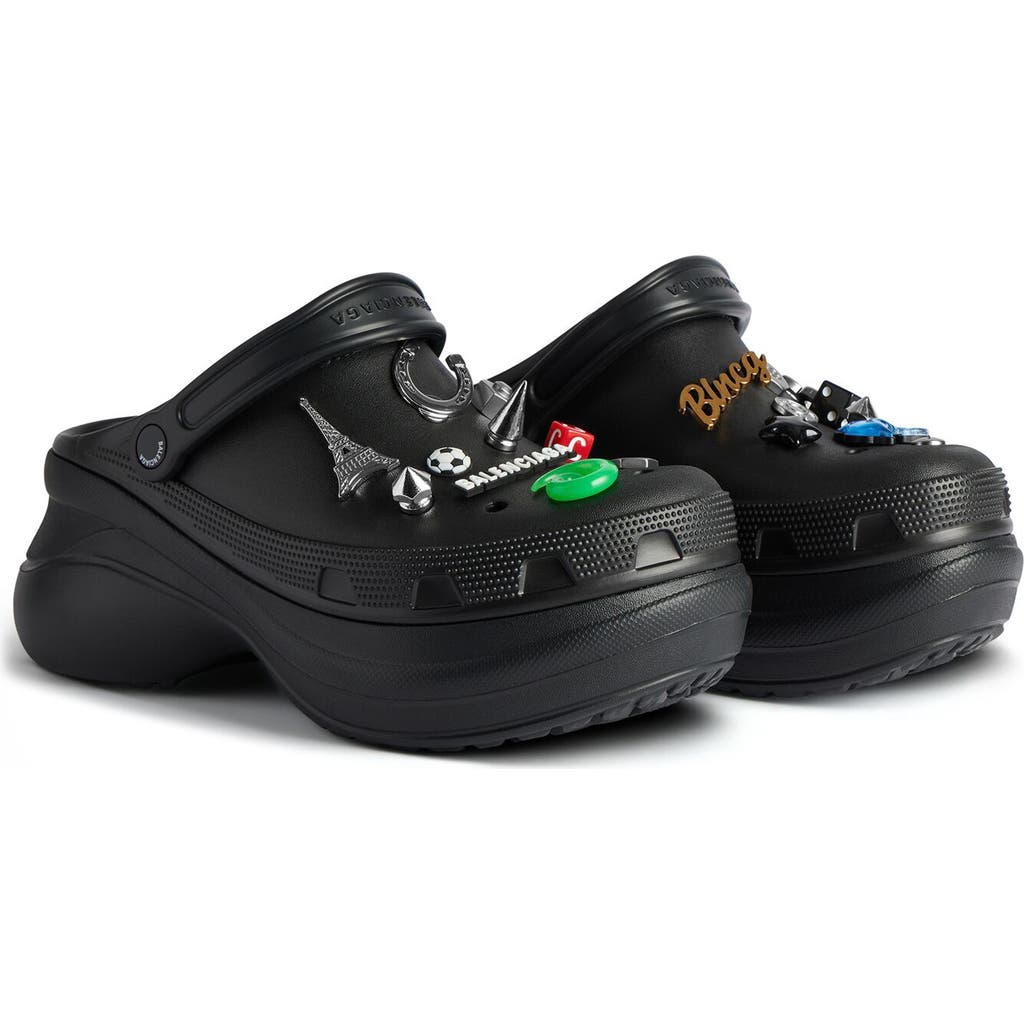 Balenciaga Black Crocs Jibbitz Clogs