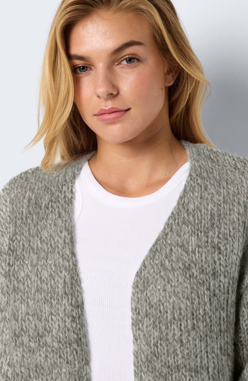 Shop Noisy May Leisa Open Front Cardigan In Silver Filigree Detail