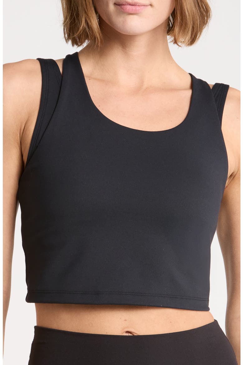 Onxy Layered Sports Bra, Main, color, BLACK