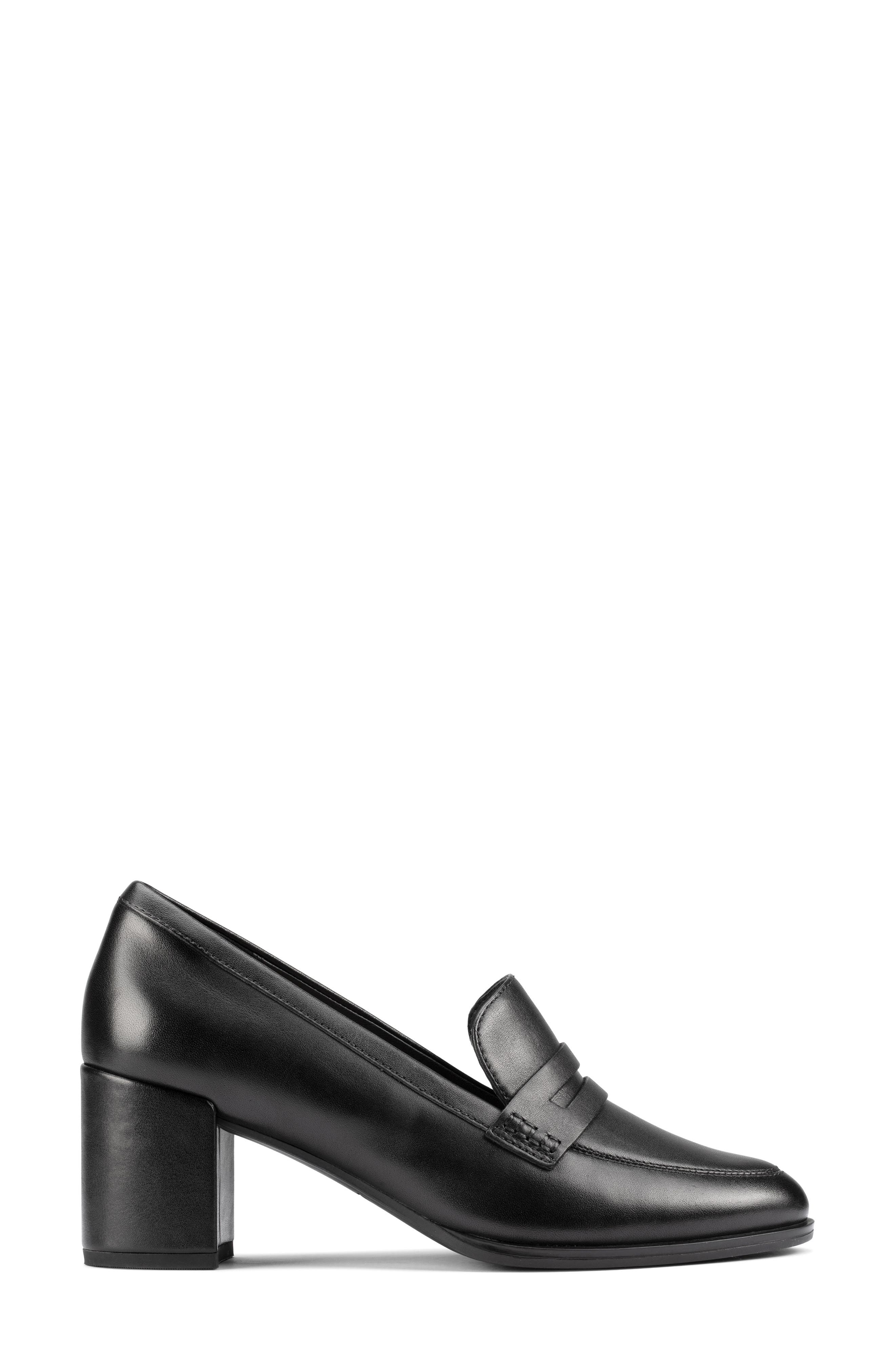 Clarks<sup>®</sup> Freva 55 Edge Penny Loafer Pump, Alternate, color, Black Leather