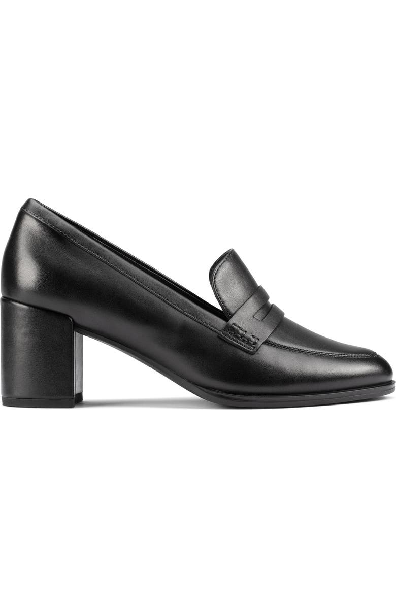 Clarks<sup>®</sup> Freva 55 Edge Penny Loafer Pump, Alternate, color, Black Leather