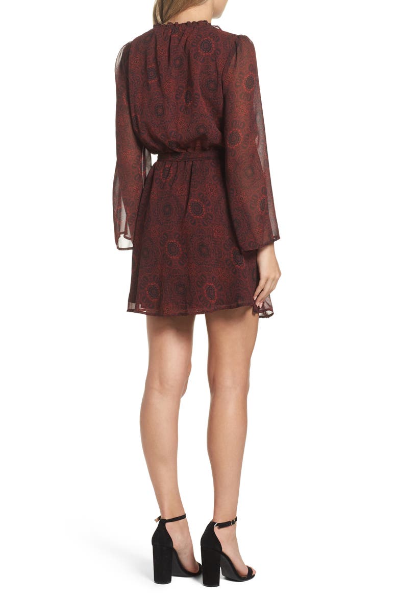 BB Dakota Branton Fit & Flare Dress, Alternate, color, BORDEAUX