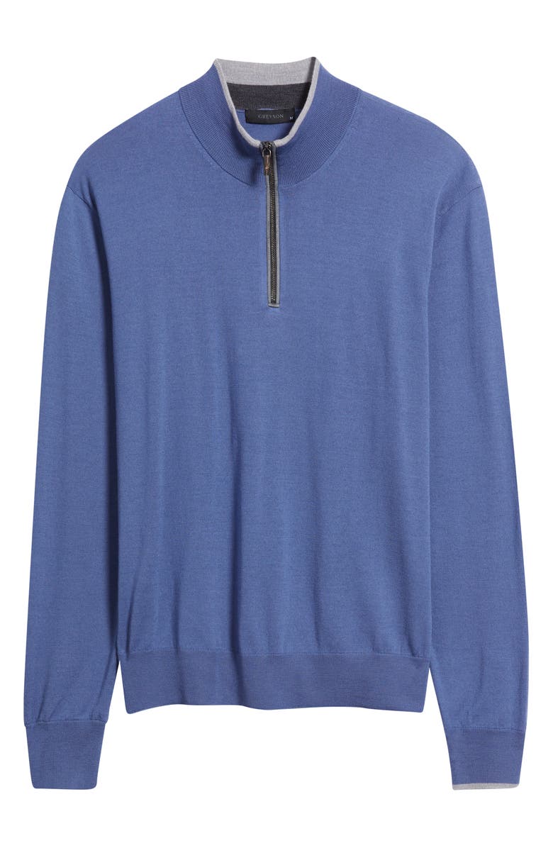 Greyson Saratoga Merino Wool Quarter Zip, Main, color, Falcon