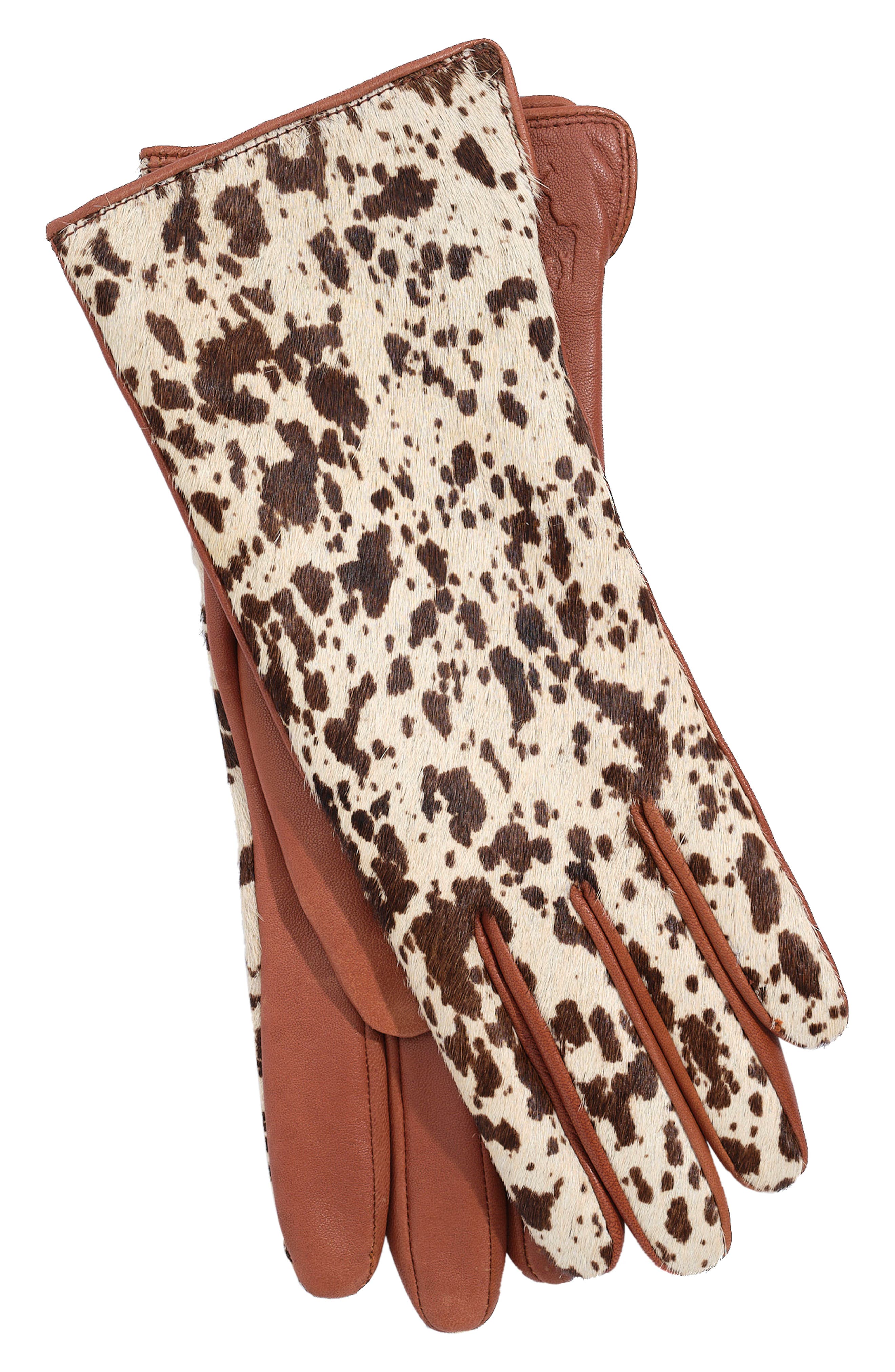 Polo Ralph Lauren Calf Hair and Leather Gloves (Women) | Nordstrom