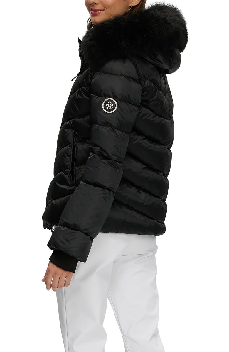 GORSKI Apres-Ski Short Jacket With Detachable Toscana Trim, Alternate, color, Black/Black
