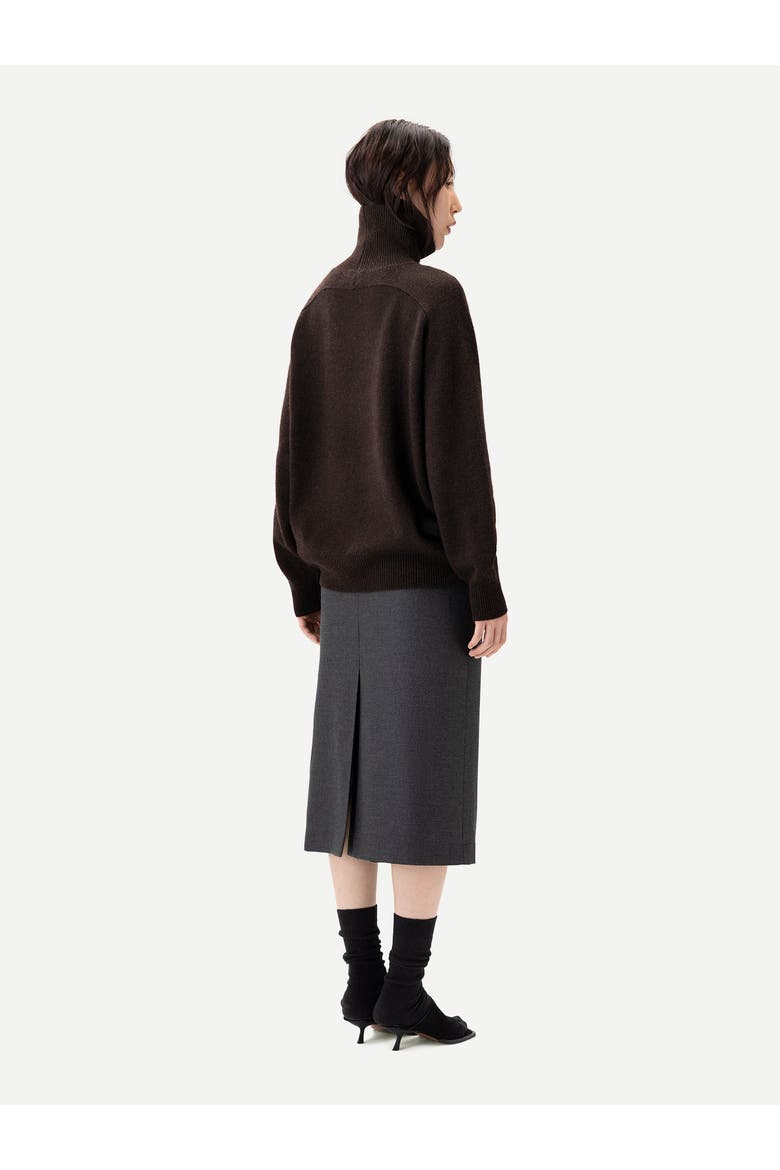 Unisex High-Neck Cashmere Sweater, Alternate, color, mole
