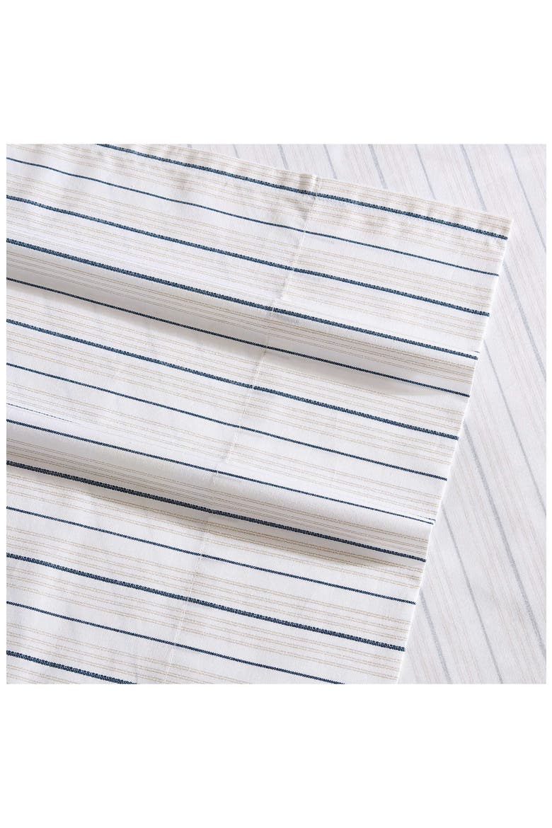 Beux Stripe 200 Thread Count Sheet Set, Alternate, color, TWINE/ NAVY