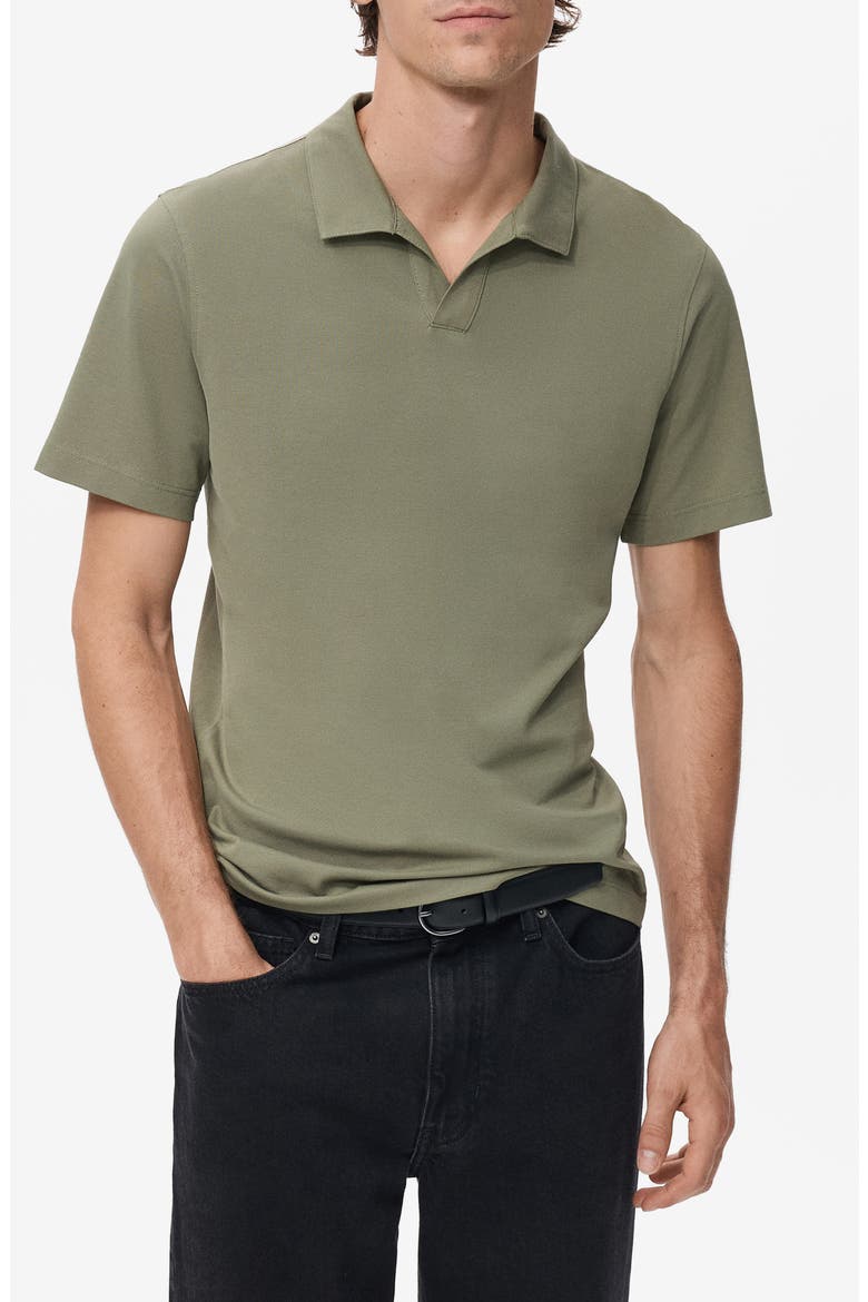 Slim Fit Johnny Collar Piqué Polo, Main, color, DARK GREEN