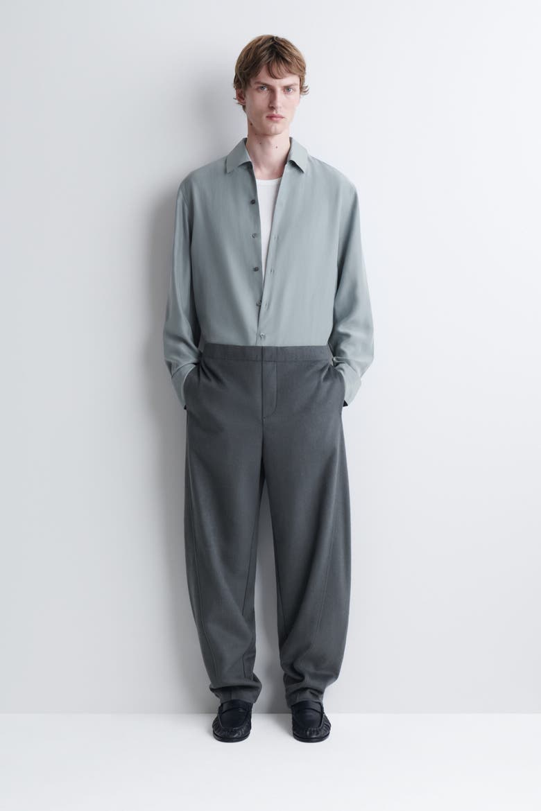 Brushed Jersey Regular-fit Tapered Pants, Main, color, STEEL GRAY