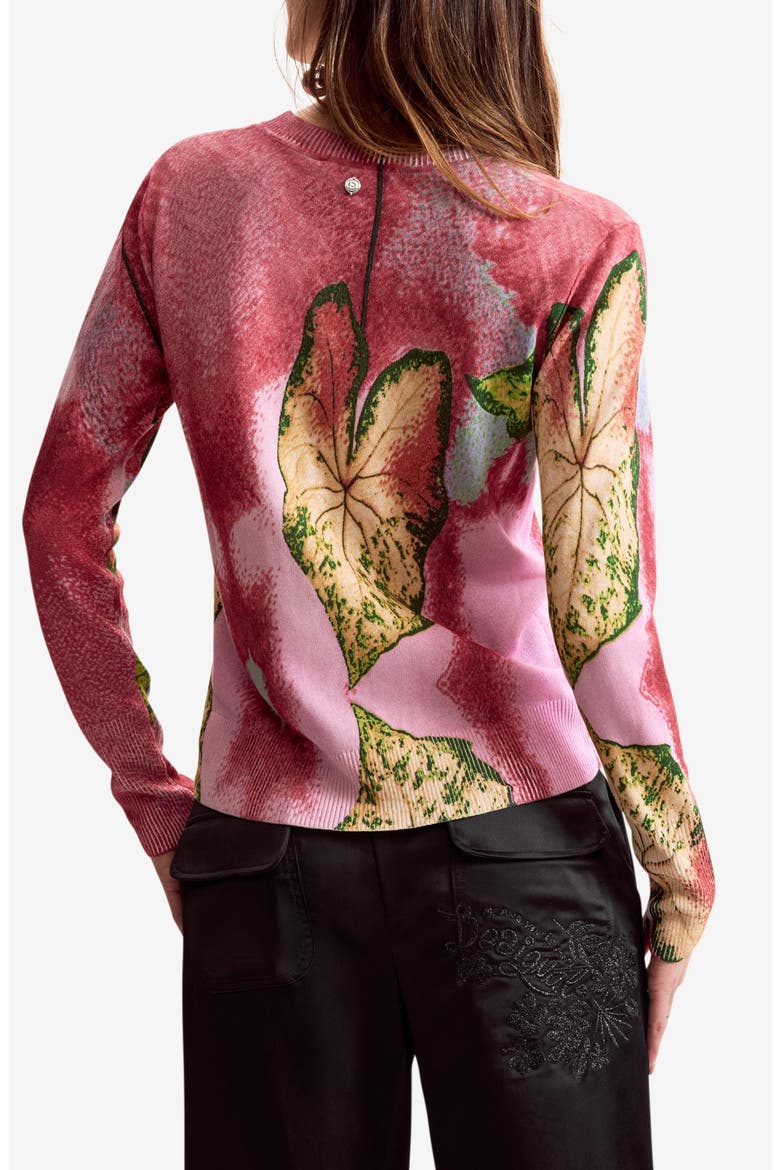 Mix Stitch Sweater, Alternate, color, PINK