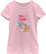 Tom and Jerry Girl's Tom and Jerry Fireworks Celebration Duo Graphic T-Shirt