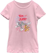 Tom and Jerry Girl's Tom and Jerry Fireworks Celebration Duo Graphic T-Shirt