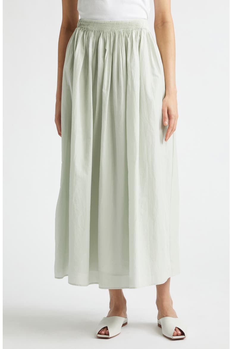 Naya Gathered Cotton & Silk Voile Maxi Skirt, Main, color, MIST