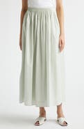 LOULOU DE SAISON Naya Gathered Cotton & Silk Voile Maxi Skirt
