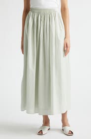 LOULOU DE SAISON Naya Gathered Cotton & Silk Voile Maxi Skirt