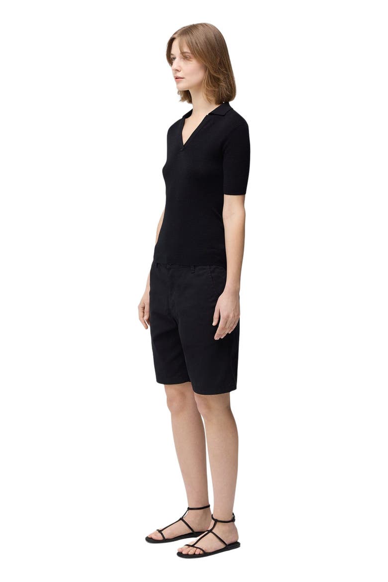 Cashmere Silk Women's Polo Shirt, Alternate, color, black