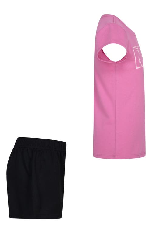 Nike Kids' Femme Pop Short Sleeve T-shirt & Shorts Set In Black