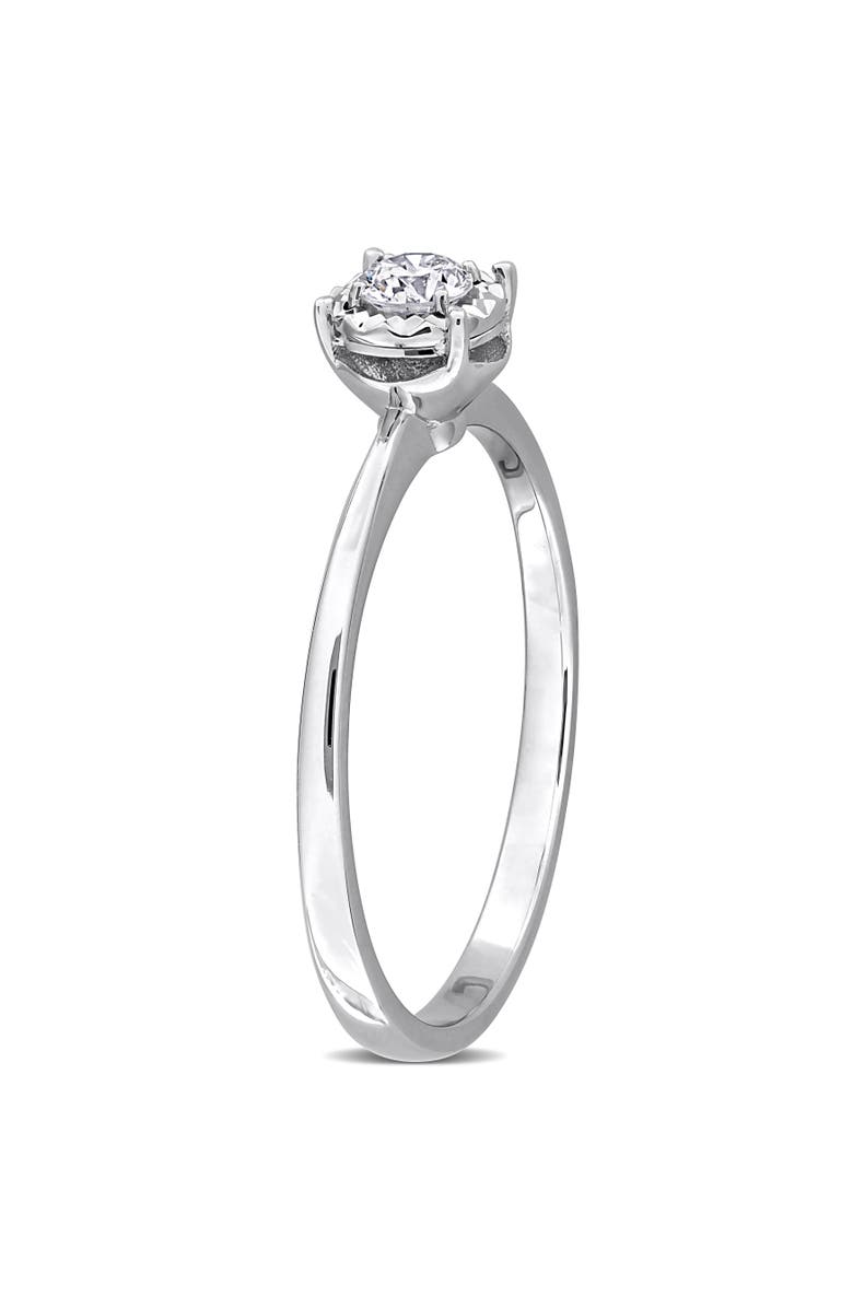 Julianna B. 1/6 ctw Lab-Grown Diamond Halo Ring 18k, Alternate, color, White Gold