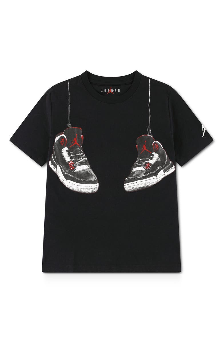 Jordan Kids' AJ3 Shoe Strings Graphic T-Shirt, Main, color, Black