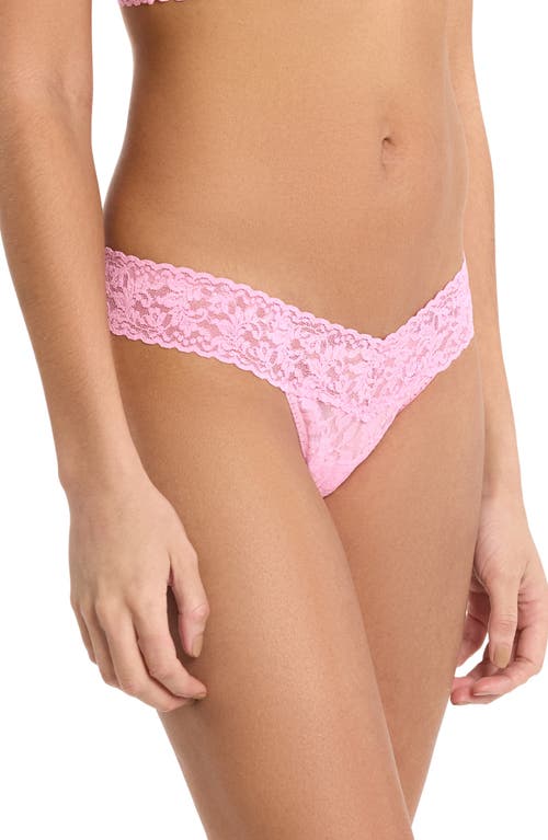 Hanky Panky Signature Lace Original Rise Thong Underwear In Pink