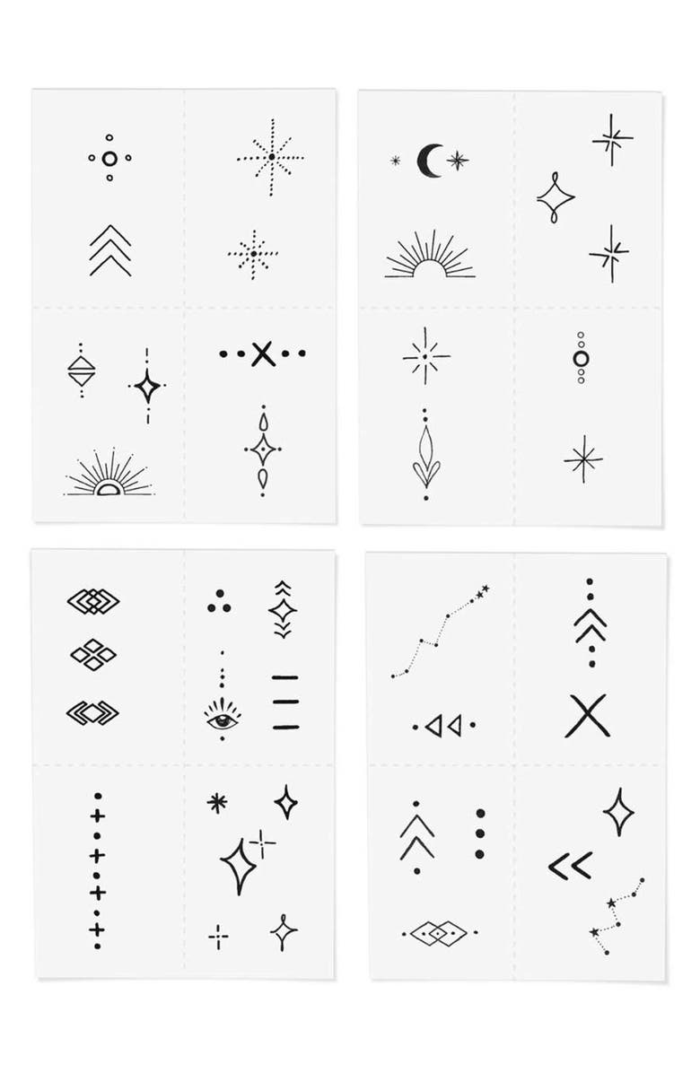 INKED by Dani Celestial Temporary Tattoos, Alternate, color, Black