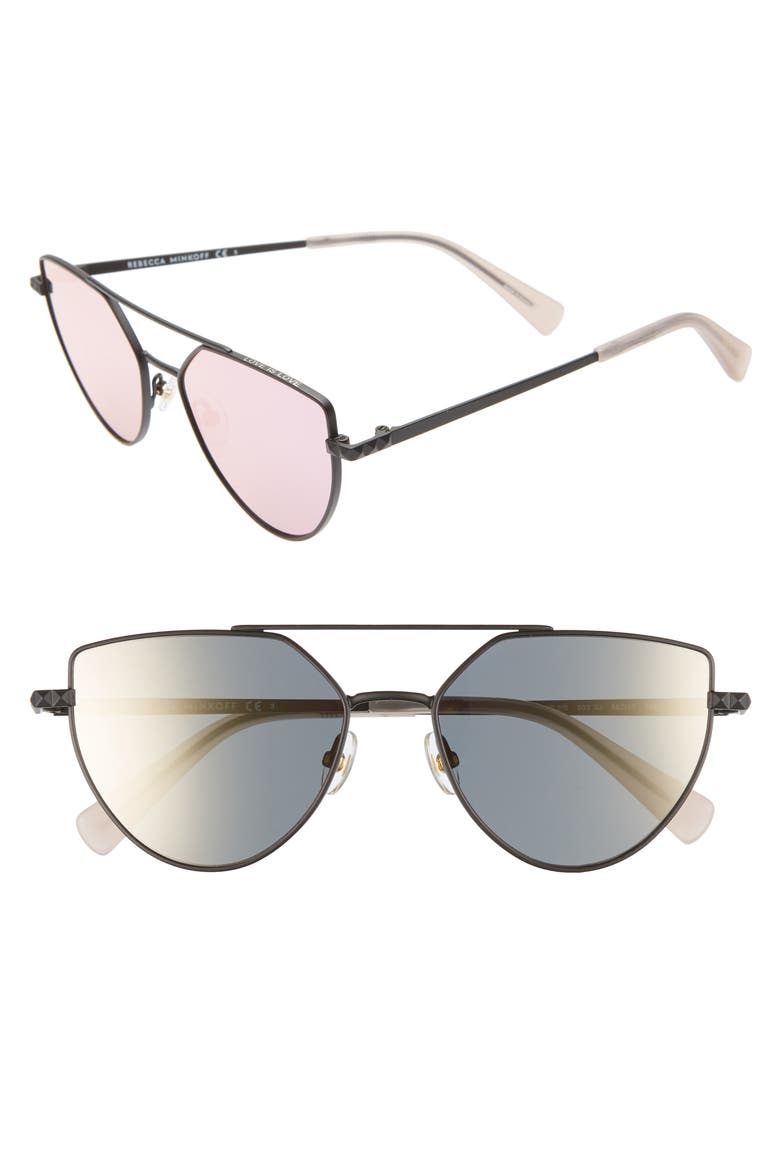 Stevie2 55mm Aviator Sunglasses, Main, color, MATTE BLACK