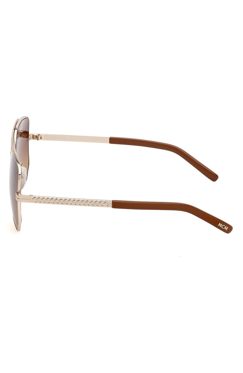 MCM 59mm Polarized Navigator Sunglasses, Alternate, color, Gold / Gradient Brown