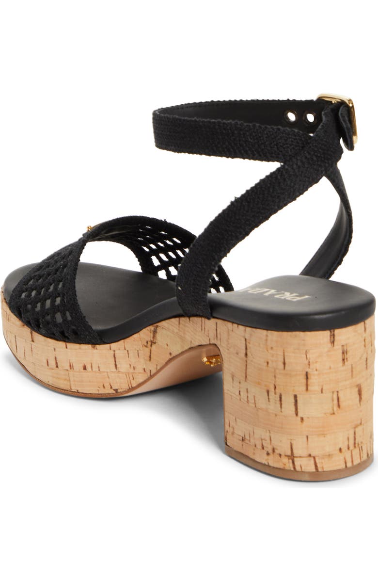 Prada Crochet Cork Platform Sandal, Alternate, color,