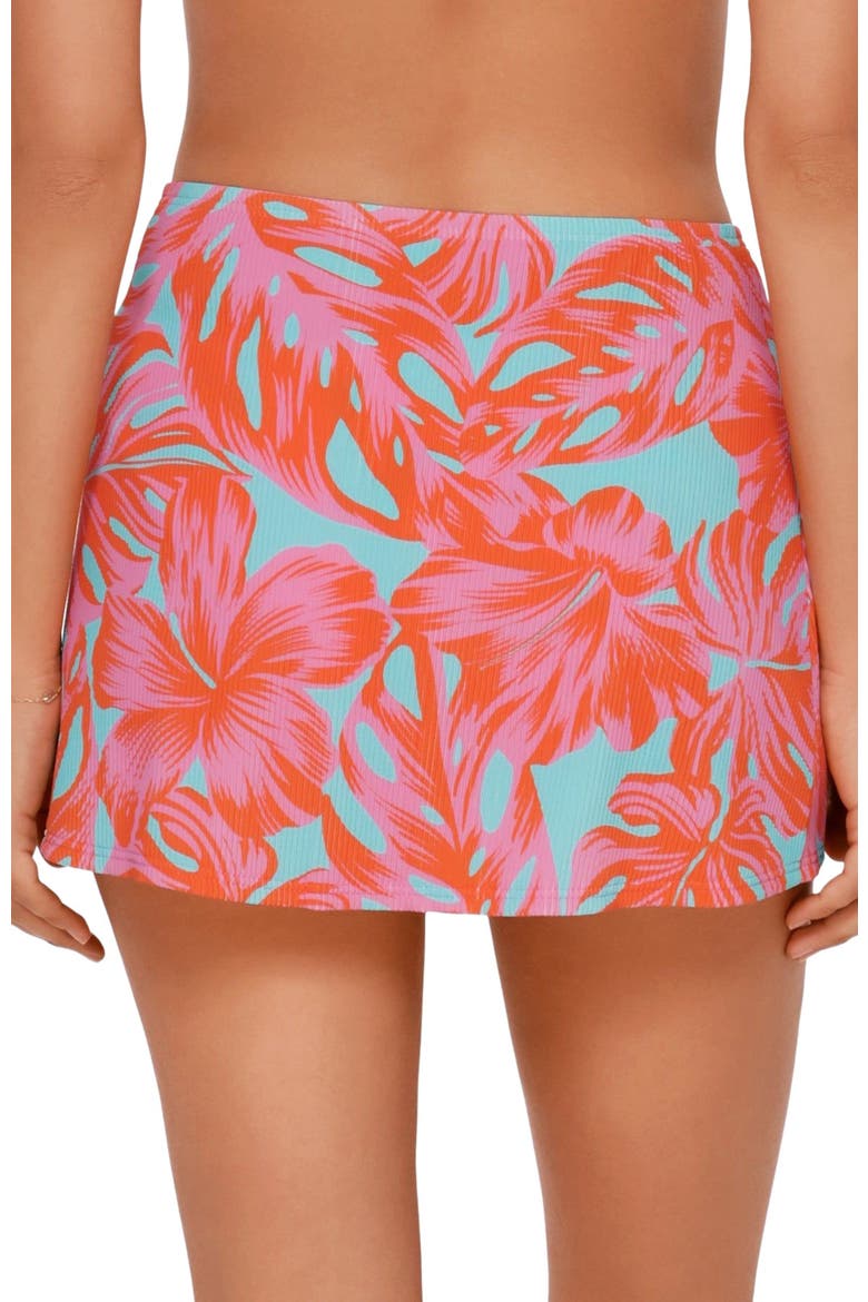 Bree Cover-up Mini Skirt, Alternate, color, PALM DAZE RIB