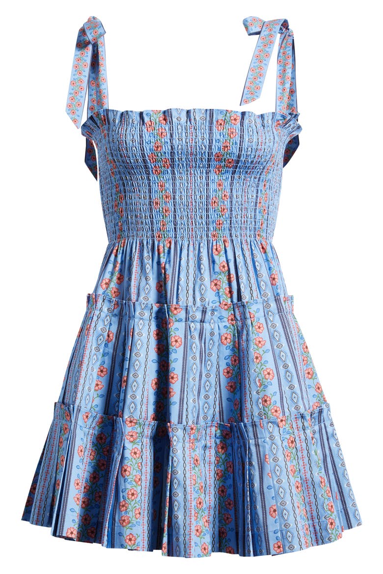 The Ribbon Nap® Minidress, Alternate, color, FLORAL BATIK STRIPE BLUE