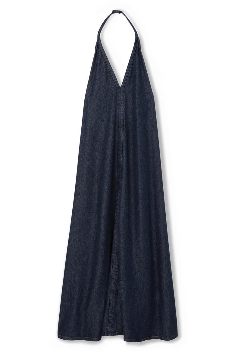 Rachel Halter Denim Maxi Dress, Alternate, color, INDIGO