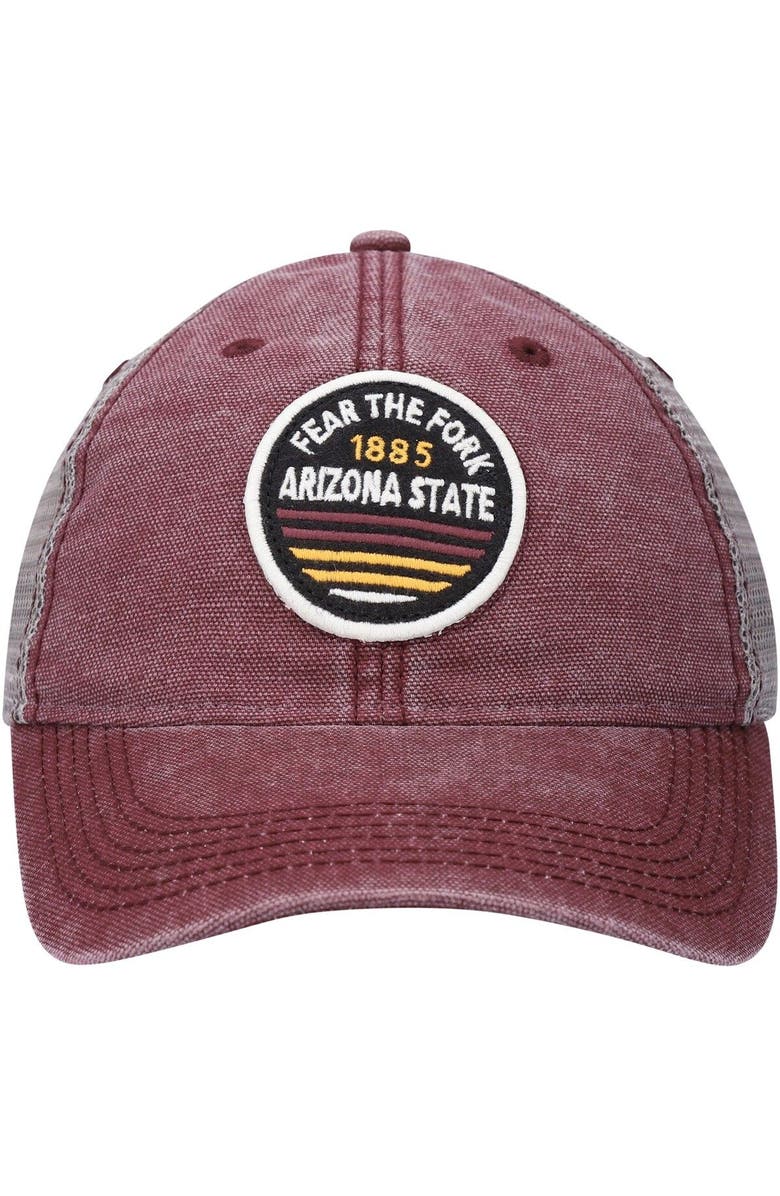 LEGACY ATHLETIC Men
s Maroon Arizona State Sun Devils Sunset Dashboard Trucker Snapback Hat, Alternate, color, Maroon