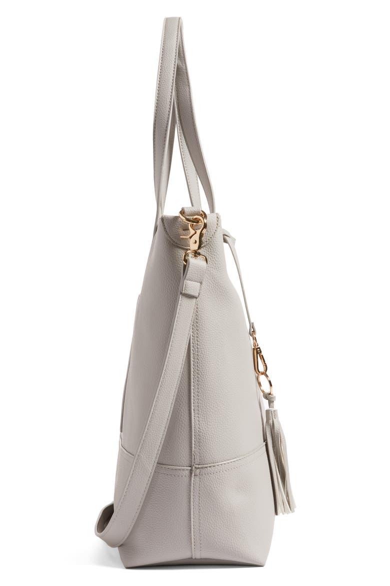 Boss Faux Leather Diaper Bag & Clutch, Alternate, color, GRAY