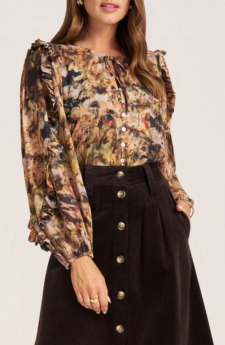 matty m. Tawny Button-Up Shirt, Alternate, color, Walnut