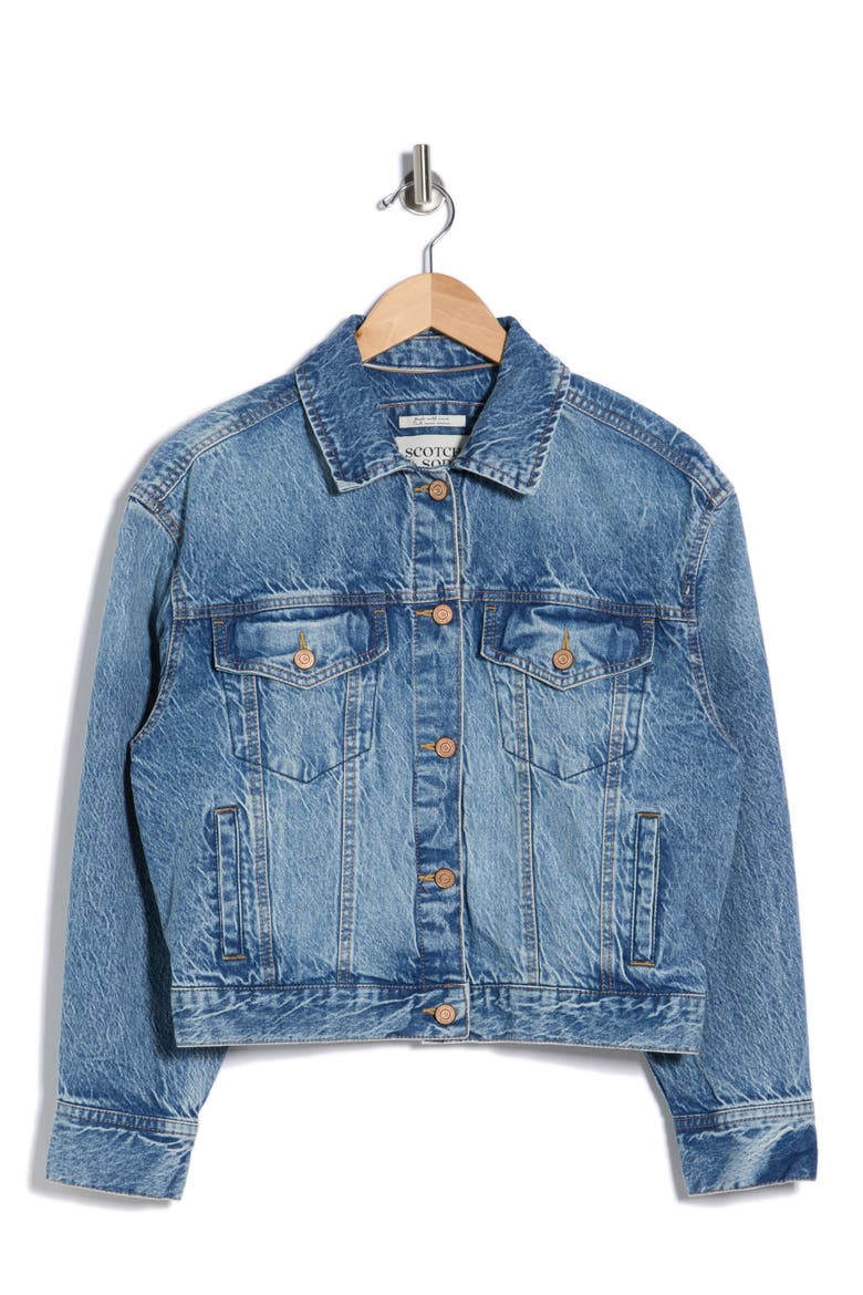 Oversized Crop Denim Jacket, Main, color, NOLITA