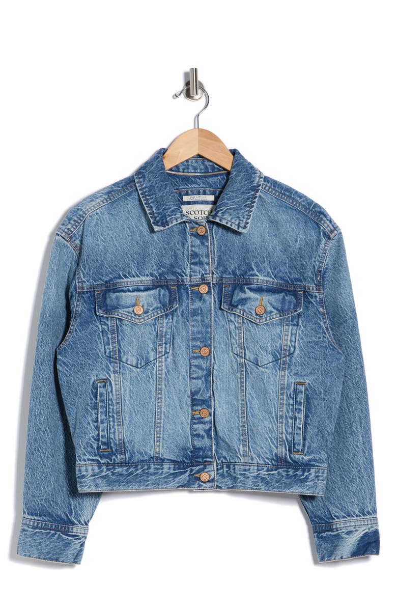 Scotch & Soda Oversized Crop Denim Jacket, Main, color, Nolita