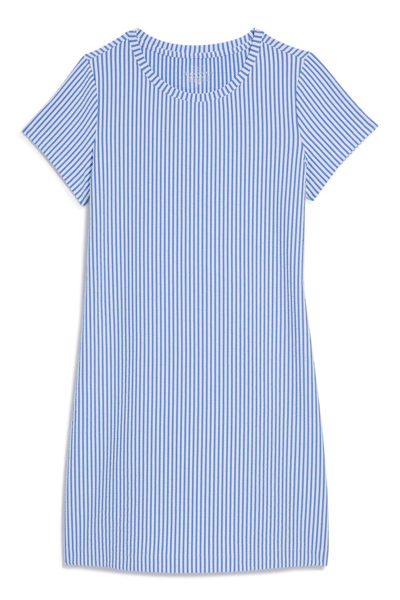 Seersucker Stripe Knit Dress, Alternate, color, FEEDER BREAKER BLUE