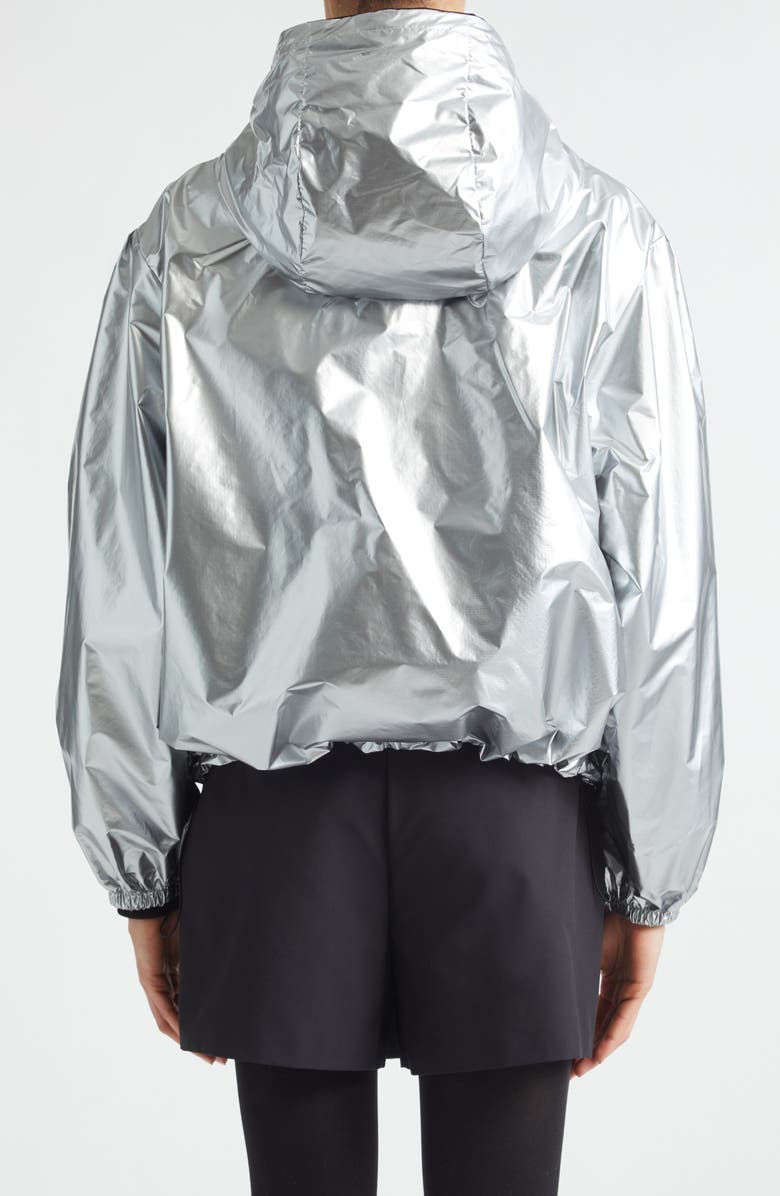 Moncler Ylang Metallic Bomber Jacket, Alternate, color, Metallic Silver