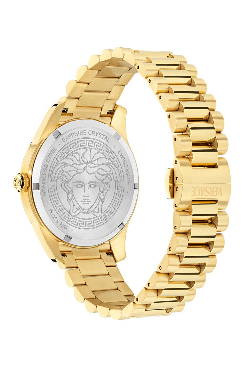 Apodis GMT Bracelet Watch, 41mm, Alternate, color, BLACK/ GOLD