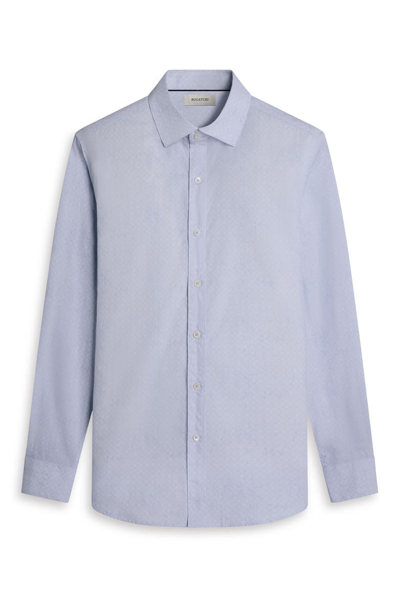 Axel Shaped Fit Filigree Print Cotton Button-Up Shirt, Alternate, color, ICE