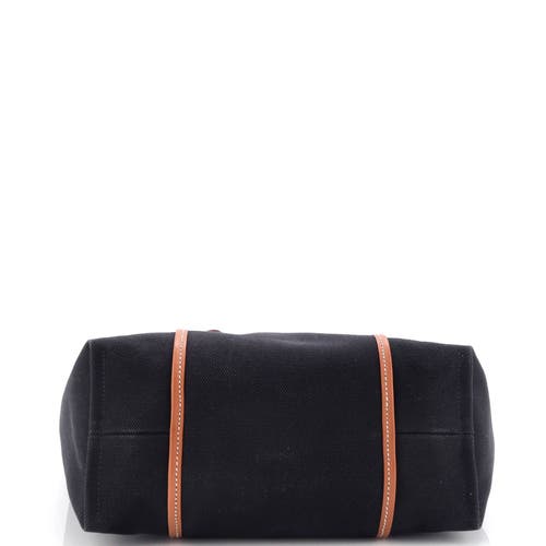 Pre-owned Hermes  Hermes Etriviere Pocket Tote Toile And Leather 27 In Black