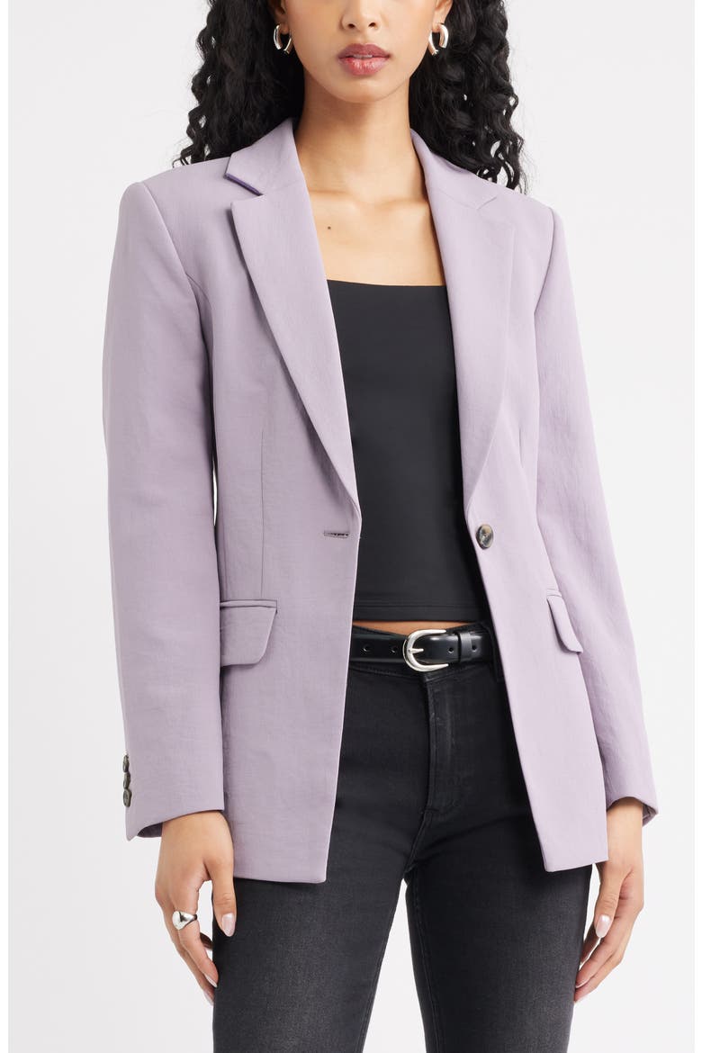 Curator Crepe Fitted Blazer, Main, color, PURPLE RIDGE