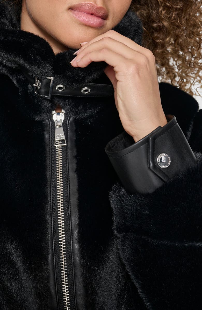 KARL LAGERFELD PARIS Faux Fur Jacket, Alternate, color, Black