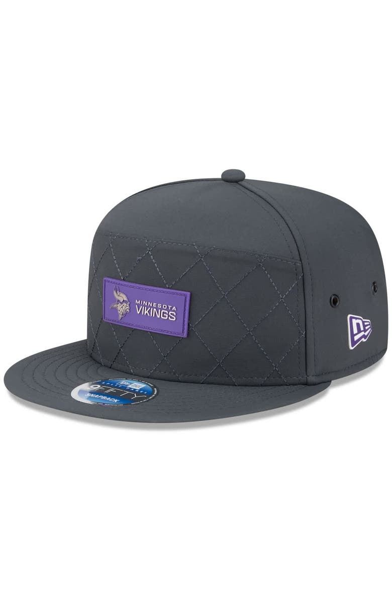 New Era Men's New Era Charcoal Minnesota Vikings 2025 Sideline Cold Weather Split Panel 9FIFTY Snapback Hat, Main, color, Charcoal
