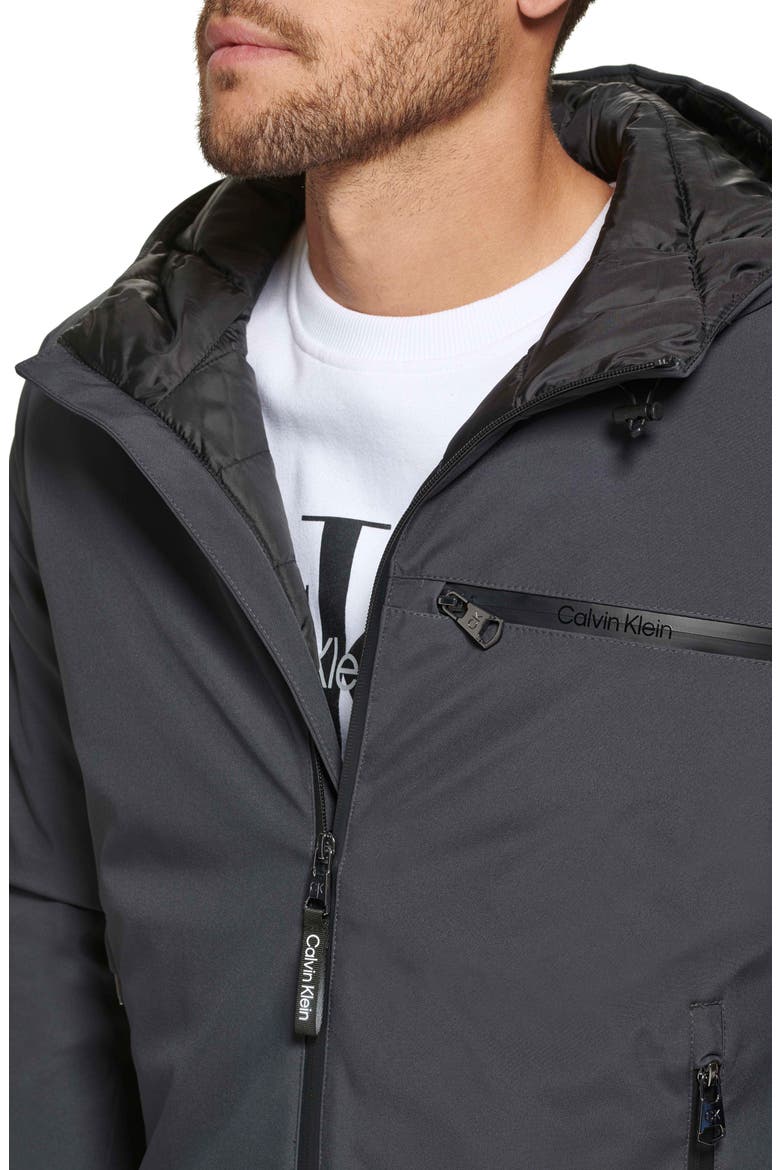 Water Resistant Hooded Jacket, Alternate, color, IRON