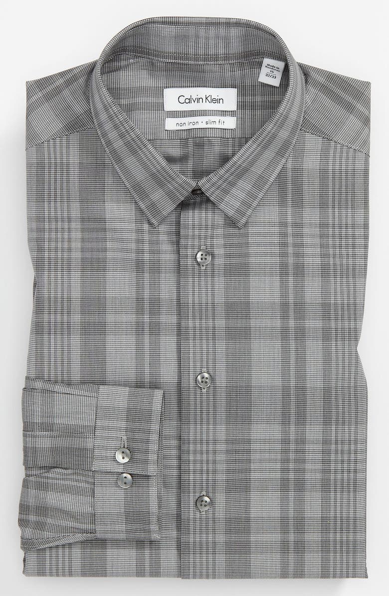 Calvin Klein Slim Fit Non-Iron Dress Shirt, Main, color, 