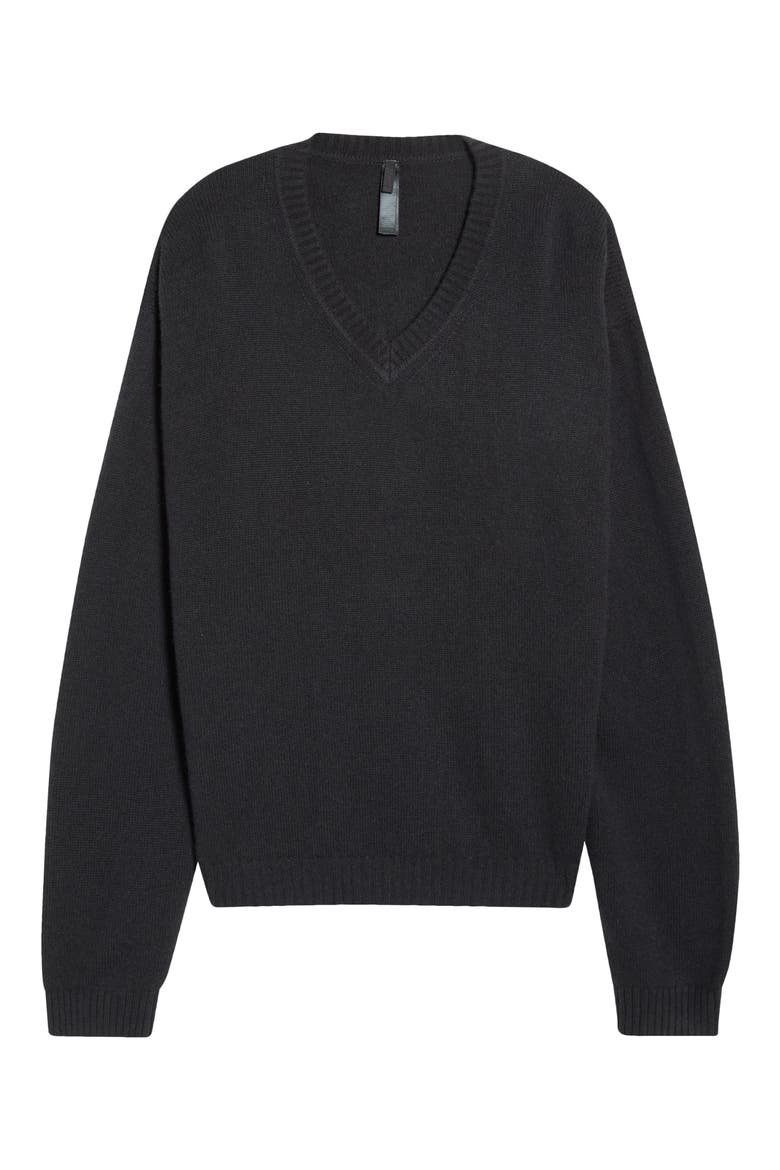 Oversize V-Neck Sweater, Alternate, color, ONYX