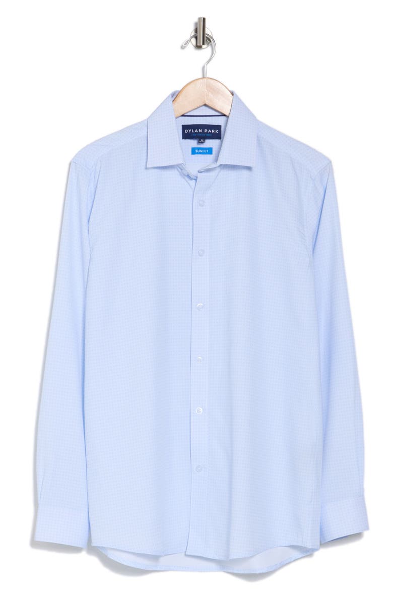 Slim Fit Performance Stretch Button-Down Shirt, Alternate, color, BLUE