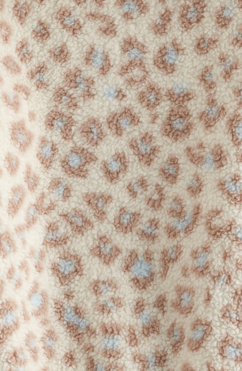 Zella Girl Kids' Faux Fur Zip-Up Hoodie, Alternate, color, Ivory Brown Leopard