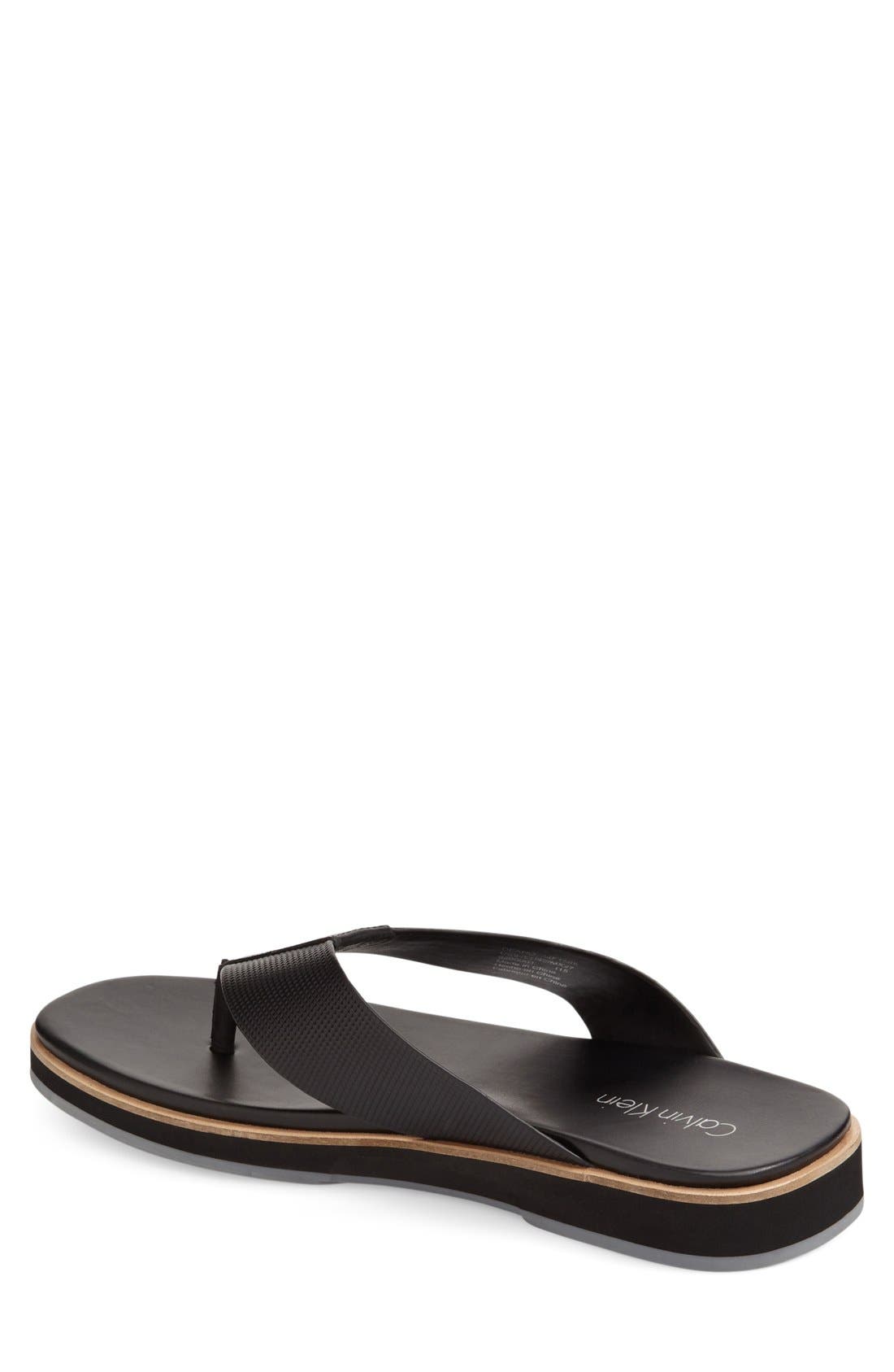 Calvin Klein 'Deano' Embossed Flip Flop, Alternate, color, 